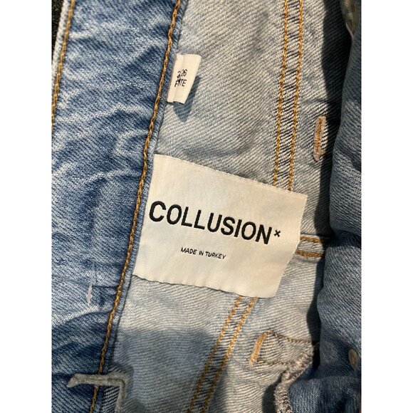 COLLUSION x004 Stepped Waistband Dad Jeans in Blue Light Size 28/26 Petite - Picture 10 of 16